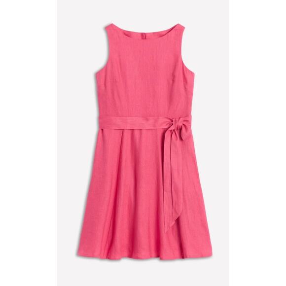 BODEN Women Sleeveless 100% Linen Mini Dress Rose Pink Size 20-22R - Picture 1 of 15
